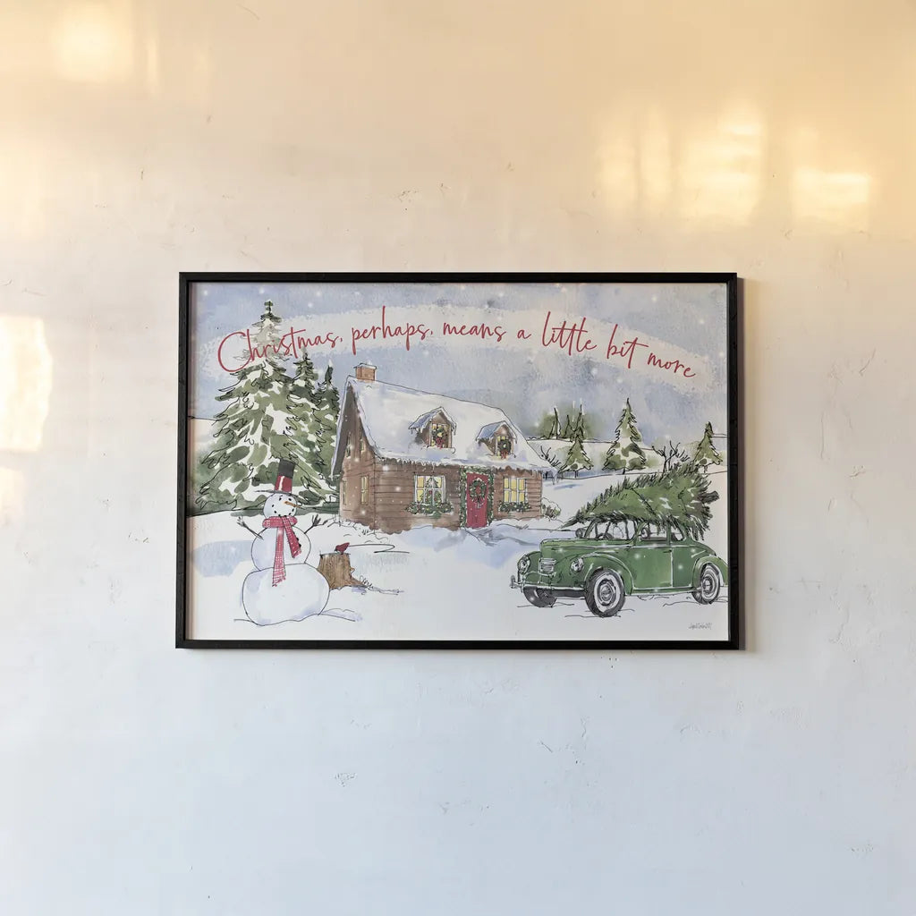 Christmas in the Woods II by Anne Tavoletti. shown as a paper print in a black flame. Available as a archival giclee rolled canvas, fine art paper, or poster print. SKU 57591i.