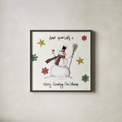 Christmas in the Woods III by Anne Tavoletti. Shown in a sleek black glass frame for a contemporary gallery look. Available as an archival giclee rolled canvas, fine art paper, or poster print. SKU 57592a.