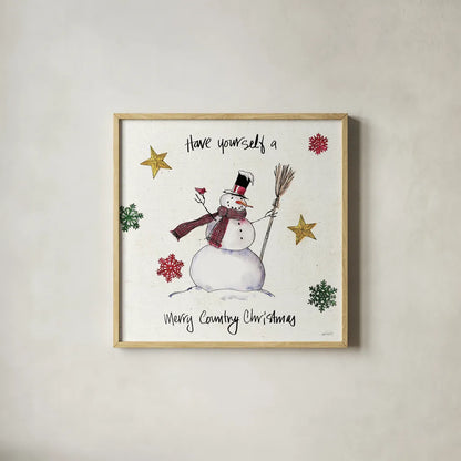 Christmas in the Woods III by Anne Tavoletti. Shown in a natural wood glass frame for a timeless modern aesthetic. Available as an archival giclee rolled canvas, fine art paper, or poster print. SKU 57592a.