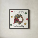 Christmas in the Woods IV by Anne Tavoletti. Shown in a sleek black glass frame for a contemporary gallery look. Available as an archival giclee rolled canvas, fine art paper, or poster print. SKU 57593a.