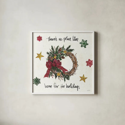 Christmas in the Woods IV by Anne Tavoletti. Shown in a crisp white glass frame for a clean and minimalist style. Available as an archival giclee rolled canvas, fine art paper, or poster print. SKU 57593a.