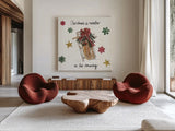 Christmas in the Woods V by Anne Tavoletti. Shown as extra-large giant wall art in a modern living room. Available as an archival giclee rolled canvas, fine art paper, or poster print. SKU 57594a.