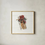 Christmas in the Woods V No Words by Anne Tavoletti. Shown in a natural wood glass frame for a timeless modern aesthetic. Available as an archival giclee rolled canvas, fine art paper, or poster print. SKU 66634a.
