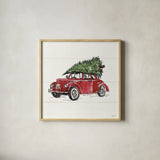 Christmas in the Woods VI No Words by Anne Tavoletti. Shown in a natural wood glass frame for a timeless modern aesthetic. Available as an archival giclee rolled canvas, fine art paper, or poster print. SKU 66635a.