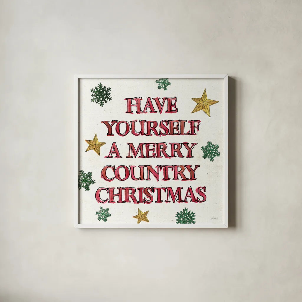 Christmas in the Woods VII by Anne Tavoletti. Shown in a crisp white glass frame for a clean and minimalist style. Available as an archival giclee rolled canvas, fine art paper, or poster print. SKU 57596a.