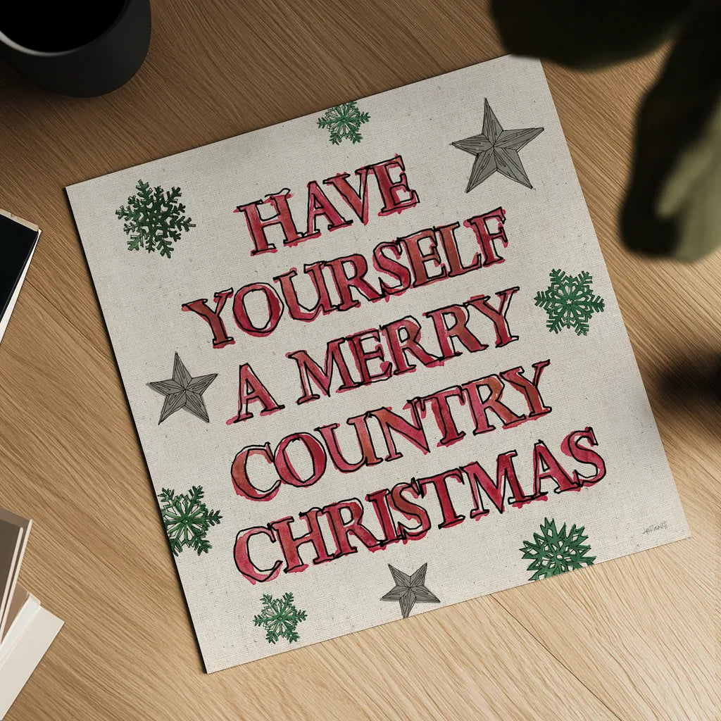 Christmas in the Woods VII Linen by Anne Tavoletti. Shown as a detailed flat fine art print, highlighting archival giclee quality. Available as an archival giclee rolled canvas, fine art paper, or poster print. SKU 65277a.