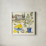 Citron III by Anne Tavoletti. Shown in a crisp white glass frame for a clean and minimalist style. Available as an archival giclee rolled canvas, fine art paper, or poster print. SKU 20546a.