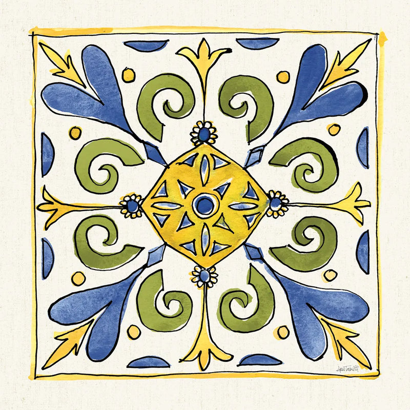 Citron Tiles I by Anne Tavoletti. SKU 20548a. Archival Giclee Fine art print for wall decor.