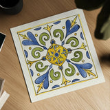 Citron Tiles I by Anne Tavoletti. Shown as a detailed flat fine art print, highlighting archival giclee quality. Available as an archival giclee rolled canvas, fine art paper, or poster print. SKU 20548a.
