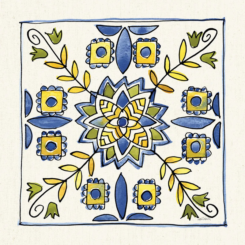 Citron Tiles II by Anne Tavoletti. SKU 20549a. Archival Giclee Fine art print for wall decor.
