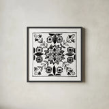 Citron Tiles II BW by Anne Tavoletti. Shown in a sleek black glass frame for a contemporary gallery look. Available as an archival giclee rolled canvas, fine art paper, or poster print. SKU 62470a.