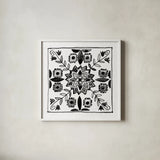 Citron Tiles II BW by Anne Tavoletti. Shown in a crisp white glass frame for a clean and minimalist style. Available as an archival giclee rolled canvas, fine art paper, or poster print. SKU 62470a.
