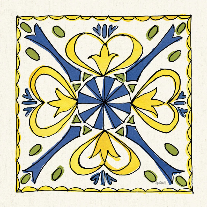 Citron Tiles III by Anne Tavoletti. SKU 20550a. Archival Giclee Fine art print for wall decor.