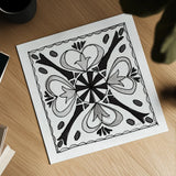 Citron Tiles III BW by Anne Tavoletti. Shown as a detailed flat fine art print, highlighting archival giclee quality. Available as an archival giclee rolled canvas, fine art paper, or poster print. SKU 50541a.