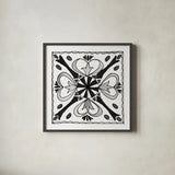 Citron Tiles III BW by Anne Tavoletti. Shown in a sleek black glass frame for a contemporary gallery look. Available as an archival giclee rolled canvas, fine art paper, or poster print. SKU 50541a.