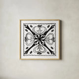 Citron Tiles III BW by Anne Tavoletti. Shown in a natural wood glass frame for a timeless modern aesthetic. Available as an archival giclee rolled canvas, fine art paper, or poster print. SKU 50541a.