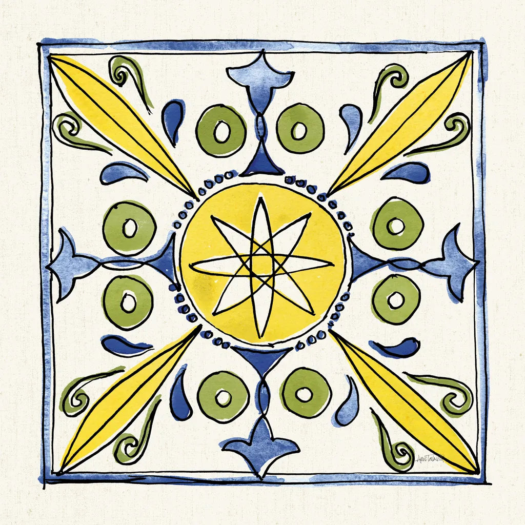 Citron Tiles IV by Anne Tavoletti. SKU 20551a. Archival Giclee Fine art print for wall decor.