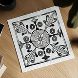 Citron Tiles IV BW by Anne Tavoletti. Shown as a detailed flat fine art print, highlighting archival giclee quality. Available as an archival giclee rolled canvas, fine art paper, or poster print. SKU 62471a.