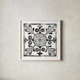 Citron Tiles IV BW by Anne Tavoletti. Shown in a crisp white glass frame for a clean and minimalist style. Available as an archival giclee rolled canvas, fine art paper, or poster print. SKU 62471a.