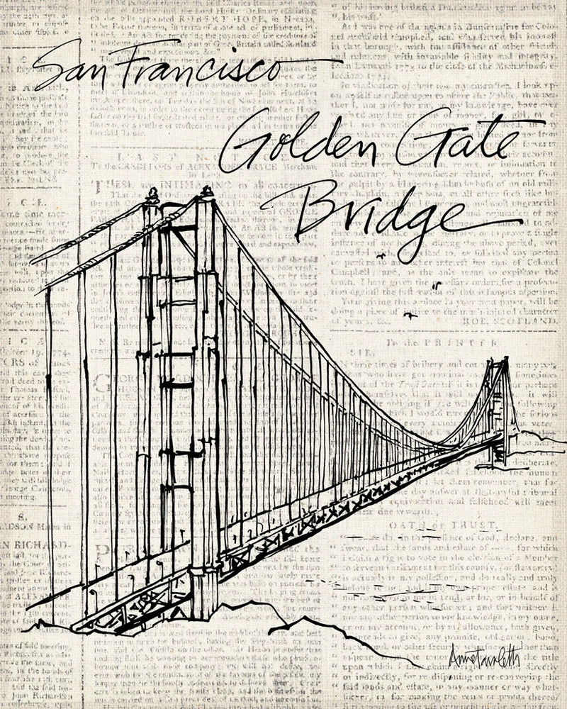 City Sketches VIII San Francisco Golden Gate by Anne Tavoletti