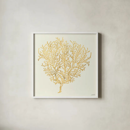 Coastal Breeze Shell Sketches I by Anne Tavoletti. Shown in a crisp white glass frame for a clean and minimalist style. Available as an archival giclee rolled canvas, fine art paper, or poster print. SKU 22646a.