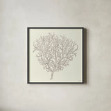 Coastal Breeze Shell Sketches I Silver by Anne Tavoletti. Shown in a sleek black glass frame for a contemporary gallery look. Available as an archival giclee rolled canvas, fine art paper, or poster print. SKU 63505a.