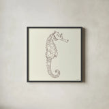 Coastal Breeze Shell Sketches II Silver by Anne Tavoletti. Shown in a sleek black glass frame for a contemporary gallery look. Available as an archival giclee rolled canvas, fine art paper, or poster print. SKU 63506a.