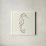Coastal Breeze Shell Sketches II Silver by Anne Tavoletti. Shown in a crisp white glass frame for a clean and minimalist style. Available as an archival giclee rolled canvas, fine art paper, or poster print. SKU 63506a.