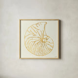 Coastal Breeze Shell Sketches VII by Anne Tavoletti. Shown in a natural wood glass frame for a timeless modern aesthetic. Available as an archival giclee rolled canvas, fine art paper, or poster print. SKU 22652a.