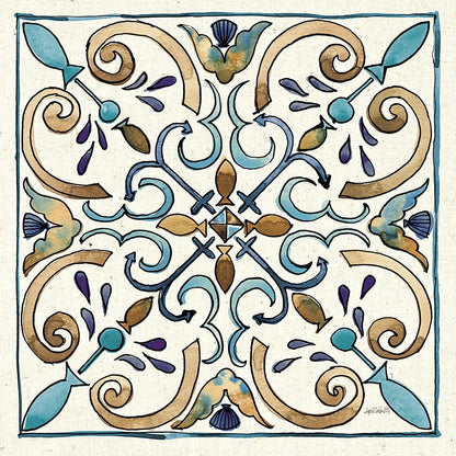 Coastal Breeze Tile I by Anne Tavoletti. SKU 20652a. Archival Giclee Fine art print for wall decor.