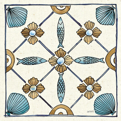 Coastal Breeze Tile II by Anne Tavoletti. SKU 20653a. Archival Giclee Fine art print for wall decor.