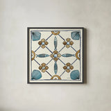 Coastal Breeze Tile II by Anne Tavoletti. Shown in a sleek black glass frame for a contemporary gallery look. Available as an archival giclee rolled canvas, fine art paper, or poster print. SKU 20653a.