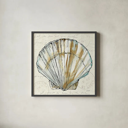 Coastal Breeze VII by Anne Tavoletti. Shown in a sleek black glass frame for a contemporary gallery look. Available as an archival giclee rolled canvas, fine art paper, or poster print. SKU 20658a.