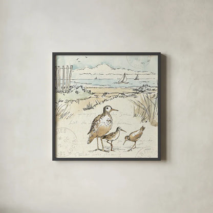 Coastal Breeze X by Anne Tavoletti. Shown in a sleek black glass frame for a contemporary gallery look. Available as an archival giclee rolled canvas, fine art paper, or poster print. SKU 20665a.