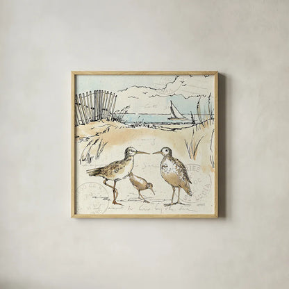 Coastal Breeze XI by Anne Tavoletti. Shown in a natural wood glass frame for a timeless modern aesthetic. Available as an archival giclee rolled canvas, fine art paper, or poster print. SKU 20666a.