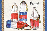 Coastal Buoys I by Anne Tavoletti. SKU 43273i. Archival Giclee Fine art print for wall decor.