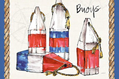 Coastal Buoys I by Anne Tavoletti. SKU 43273i. Archival Giclee Fine art print for wall decor.