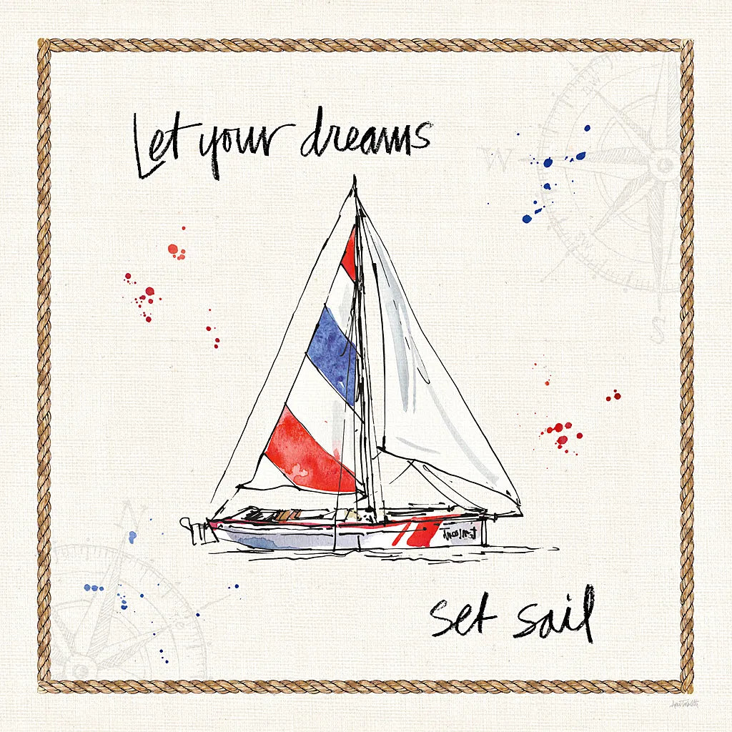 Coastal Buoys III by Anne Tavoletti. SKU 44751a. Archival Giclee Fine art print for wall decor.