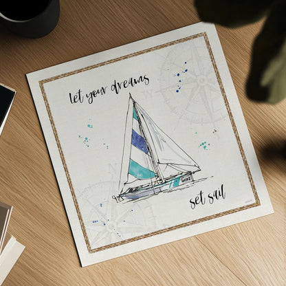 Coastal Buoys III v2 by Anne Tavoletti. Shown as a detailed flat fine art print, highlighting archival giclee quality. Available as an archival giclee rolled canvas, fine art paper, or poster print. SKU 46158a.