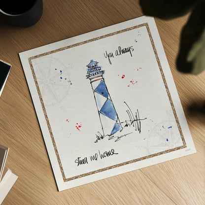 Coastal Buoys IV by Anne Tavoletti. Shown as a detailed flat fine art print, highlighting archival giclee quality. Available as an archival giclee rolled canvas, fine art paper, or poster print. SKU 44752a.