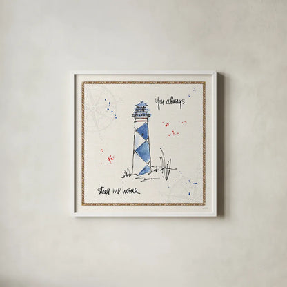 Coastal Buoys IV by Anne Tavoletti. Shown in a crisp white glass frame for a clean and minimalist style. Available as an archival giclee rolled canvas, fine art paper, or poster print. SKU 44752a.