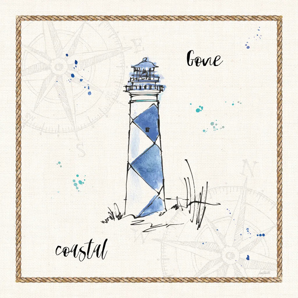 Coastal Buoys IV Coastal by Anne Tavoletti. SKU 46132a. Archival Giclee Fine art print for wall decor.