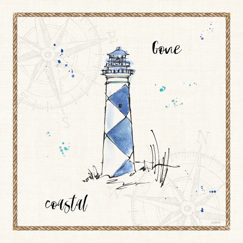 Coastal Buoys IV Coastal by Anne Tavoletti. SKU 46132a. Archival Giclee Fine art print for wall decor.