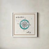 Coastal Buoys V Go by Anne Tavoletti. Shown in a crisp white glass frame for a clean and minimalist style. Available as an archival giclee rolled canvas, fine art paper, or poster print. SKU 46133a.