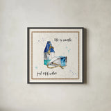 Coastal Buoys VI Life by Anne Tavoletti. Shown in a sleek black glass frame for a contemporary gallery look. Available as an archival giclee rolled canvas, fine art paper, or poster print. SKU 46134a.