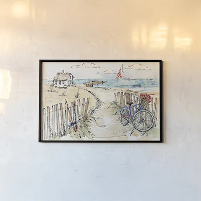 Coastal Catch V by Anne Tavoletti. shown as a paper print in a black flame. Available as a archival giclee rolled canvas, fine art paper, or poster print. SKU 29968i.