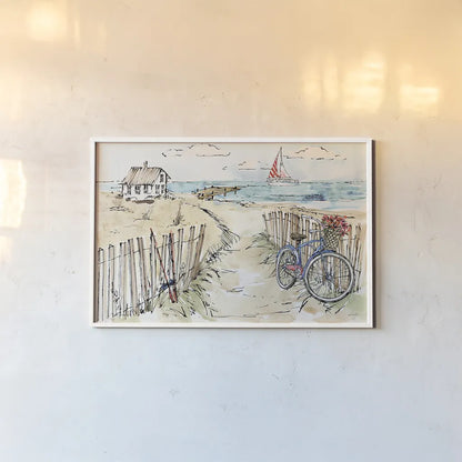 Coastal Catch V by Anne Tavoletti. shown as a paper print in a white frame. Available as a archival giclee rolled canvas, fine art paper, or poster print. SKU 29968i.