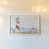 Coastal Life I by Anne Tavoletti. shown as a paper print in a white frame. Available as a archival giclee rolled canvas, fine art paper, or poster print. SKU 27012i.