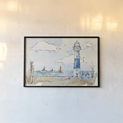 Coastal Life II by Anne Tavoletti. shown as a paper print in a black flame. Available as a archival giclee rolled canvas, fine art paper, or poster print. SKU 27013i.