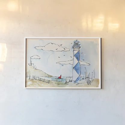 Coastal Life VIII by Anne Tavoletti. shown as a paper print in a white frame. Available as a archival giclee rolled canvas, fine art paper, or poster print. SKU 28345i.